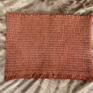 Pink velvet tube top